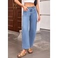 thumbnail image 4 of Vaqueros elegantes de pierna ancha para mujer, cintura alta, talla 10, azul, 4 of 8