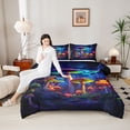 thumbnail image 4 of Castle Fairy Gradient Mushroom Twin Comforter Sets for Children,Magical Plants Bedding Set, 4 of 8