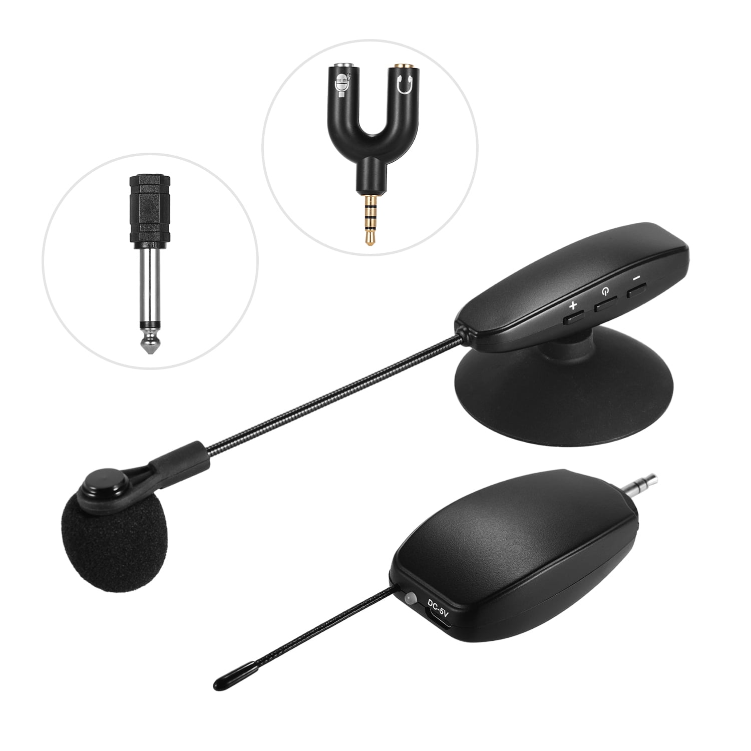 Wireless UHF Microphone System 1 and 1 Receiver Musical Instrument