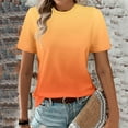 thumbnail image 5 of Sweet Home Farm Short Sleeve Shirts for Women‘s Gradient Color Fashion Round Neck Casual T Shirt T Shirts for Women Orange, 5 of 5