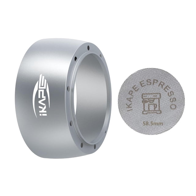 Juego de Embudo de Dosificación Magnética IKAPE Plata con Anillo de Dosificación Espresso de 58 mm y