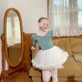 thumbnail image 4 of ‌LYMAYTER Girls Kids Criss-Cross Ballet Tutu Dress Set Fashion Long Sleeve Ruffle for Leotard Suit 3-11Y, 4 of 8