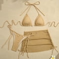 thumbnail image 4 of Swim Dress Womens Bikini Top Bikini Swimsuit Three-piece Set Two-piece Swimsuit Beige,S, 4 of 9
