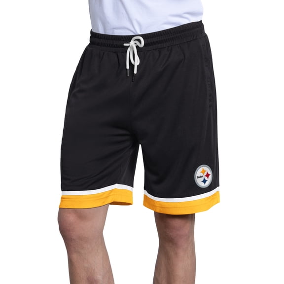 Men's Starter  Black Pittsburgh Steelers Power Play Mesh Shorts