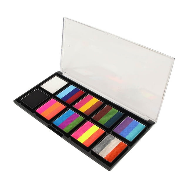Face Body Makeup Paint Kit, Body Paint Palette Safe Fade Water Based 10 Grids High Saturation For Opera Performance