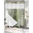 thumbnail image 4 of Sage Green No Hook Shower Curtain Waterproof,Bathroom Curtains with Snap in Liners and See Through Top Window,Retro Oil Painting Modern Abstract Art Aesthetics Hotel Bathtub Curtains Shower 66"Wx72"L, 4 of 8