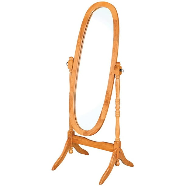 Bowery Hill Oval Cheval Mirror in Honey