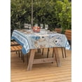 thumbnail image 3 of Outdoor Tablecloth with Umbrella Hole for Patio/Picnic/Party, Blue Starfish Coastal Waterproof Table Cloth Rectangle Table Cover Washable, Nautical Ocean Summer Coral Shell Botanical (60"x 102"), 3 of 8