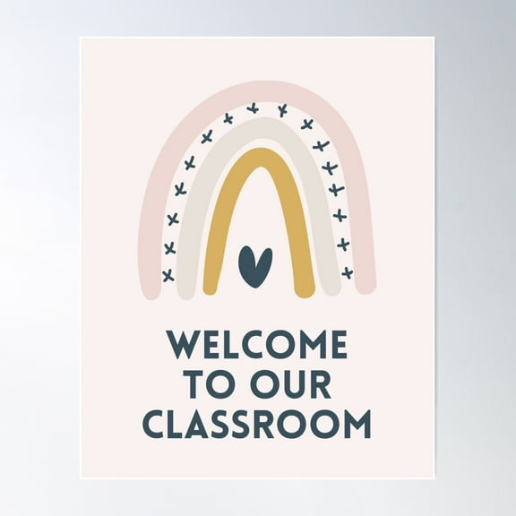 Welcome To Our Classroom Rainbow Poster Wall Art, Modern Wall Decor For Living Room Bedroom, 8x12 UNFRAMED