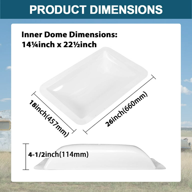 Rv Skylight With 22 Screws Transparent Shower Inner Dome Skylight Kit 14 X  22 In