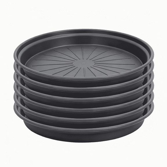 6 Pack 10 Inch Plant Saucer, Plastic Flower Pot Drip Tray for Indoor Outdoor Plants, Durable Planter Tray to Prevent Water Leakage Soil Mess