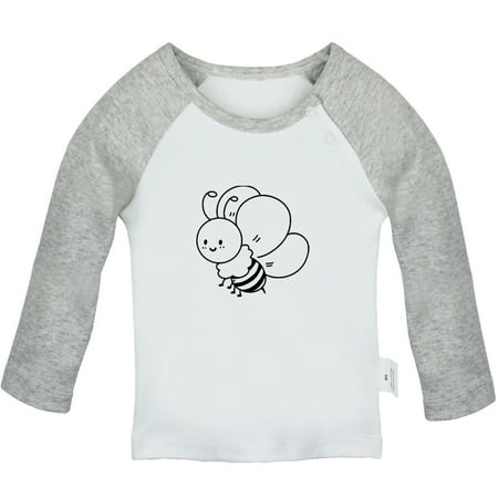 

Little Baby Cute T shirt For Baby Newborn Babies Animal Bee Sweet T-shirts Infant Tops 0-24M Kids Graphic Tees Clothing (Long Gray Raglan T-shirt 18-24 Months)