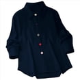 thumbnail image 2 of Camisa Informal de Moda para Mujer, con Botones, Cuello , Blusas Holgadas y Regulares, Blusas de Otoño Azul XXL, 2 of 7