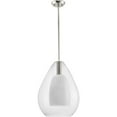 thumbnail image 4 of Carillon Collection One-Light Brushed Nickel Large Contemporary Pendant, 4 of 13