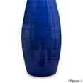 thumbnail image 7 of Uniquewise 24" Tapered Cylindrical Tall Bamboo Floor Vase Flared Trumpet Top Decorative Accent for Dried Flowers Pampas Grass and Branch Arrangements Stylish Home and Office Decor Piece, Cobalt Blue, 7 of 7
