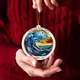 thumbnail image 2 of Ocean Waves Stained Glass Suncatcher Ornament – Text Christmas 2025 Tree Decoration Gift for Family, Friends, Man & Woman, 2 of 4
