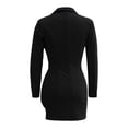 thumbnail image 4 of Gamivast Women Blazer Dress Asymmetrical Ruffle Hem Long Sleeve V-Neck Bodycon Mini Elegant Cocktail Party Office Work Tuxedo Suit Jacket Formal Gown, 4 of 6