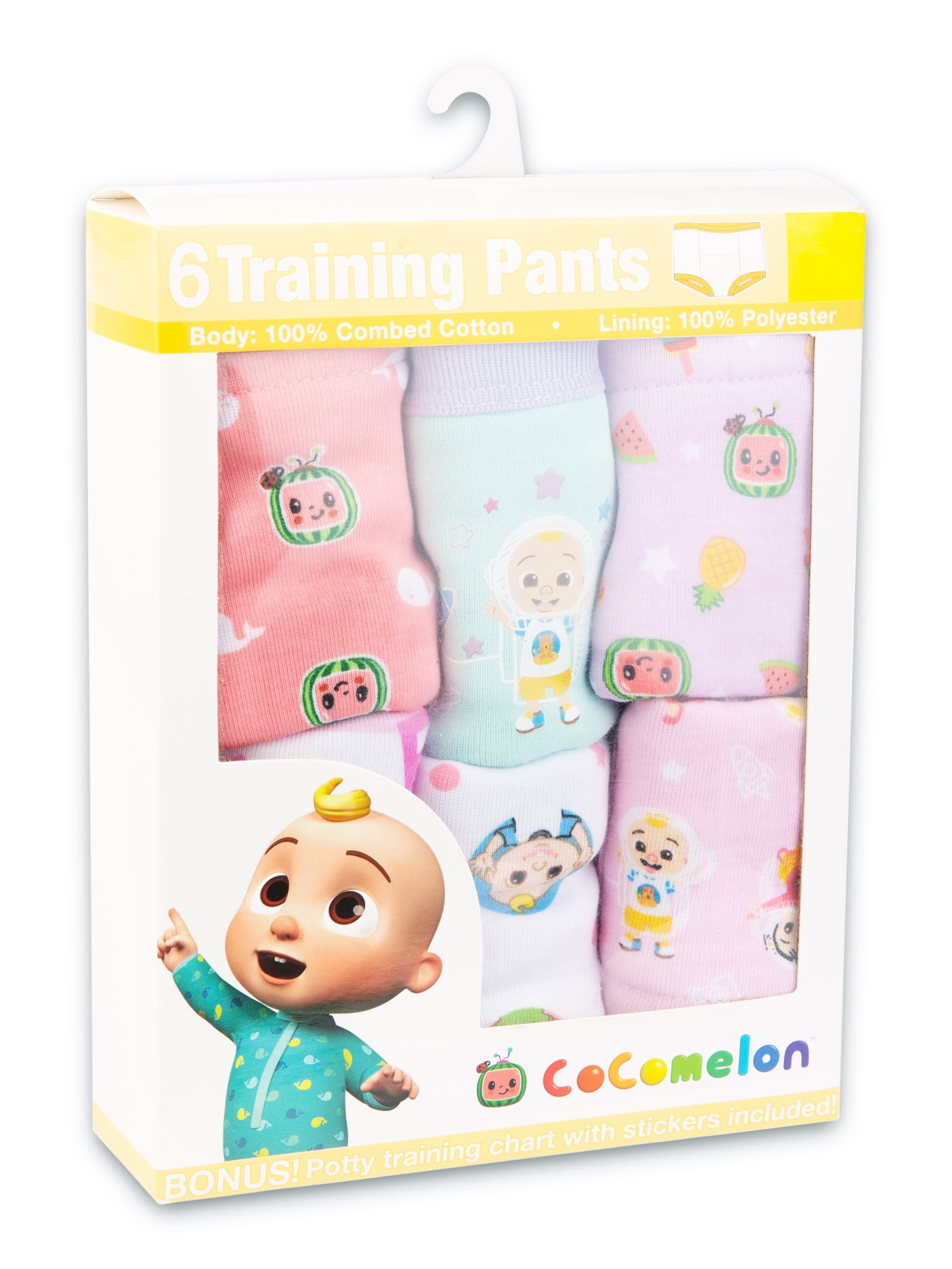 Cocomelon Toddler Girls' Training Pants, 6 - Pack, Sizes 4T 