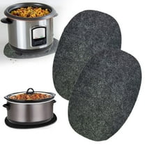 Basdi Slow Cooker Pads, 2-Pack Oval Insulation Pads - Heat-Resistant Surface Protector for 6-8 Quart Cookers | Prevents Countertop Damage, Heat Resistant Mat, Black