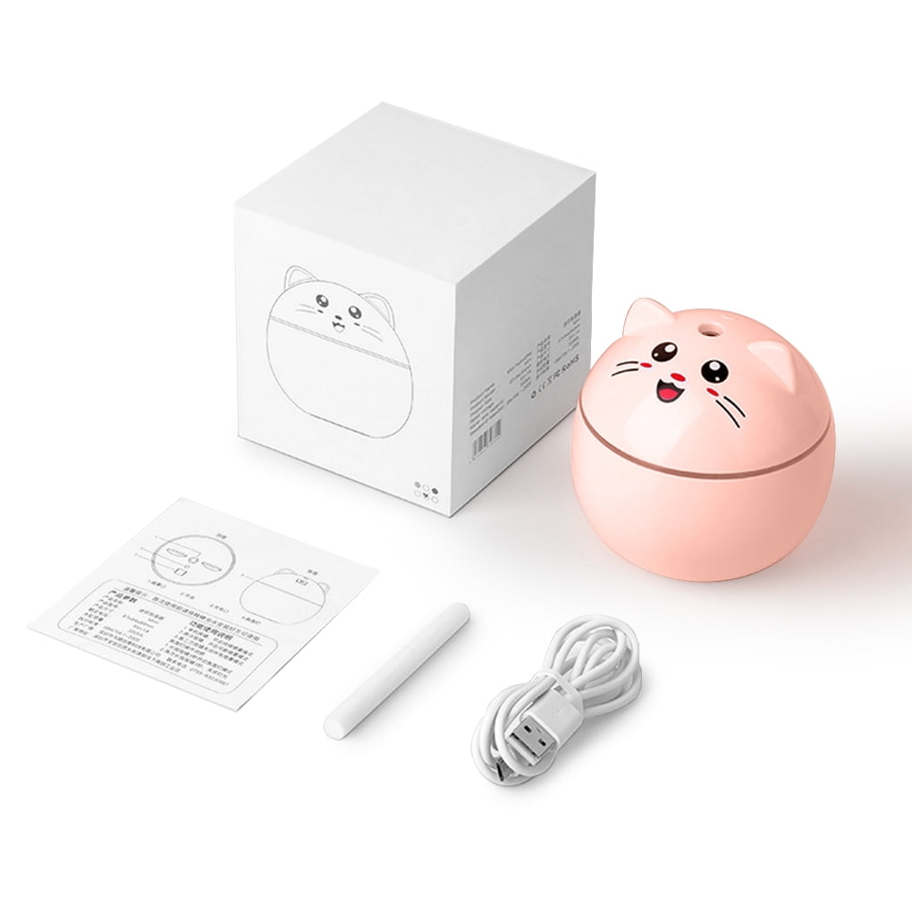 TureClos Air Humidifier 300ml 2W Portable Travel LED Aroma Diffuser with Night Light Cartoon Decoration Spray Mist Maker