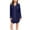 Blue, variant on aidice Pajamas Dresses for Women Lapel Neck Button up Long Sleeve Comfy Soft Loose Night Dresses Pockets