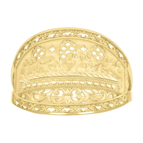10kt 10k Yellow Gold Womens Last Supper Religious Ring