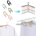 thumbnail image 5 of WLOELOEW Multi Functional Folding Clothes Hanger For Adults Kids Portable Storage Seamless Clothes Rack Plastic Household Organizer Beige Beige, 5 of 5