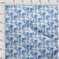 thumbnail image 3 of oneOone Cotton Cambric Blue Fabric Florals Sewing Material Print Fabric By The Yard 56 Inch Wide, 3 of 4
