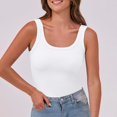 thumbnail image 4 of Womens Tops Women's Short Sleeve Neck Ribbed Knit Casual Tops Tee Summer Slim Basic Shirts Shirts for Women, 4 of 6