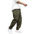 thumbnail image 2 of Mens Casual Pants Solid Color Elastic Waist Straight Joggers Trousers Work Stretchy Classic Mens Dress Slacks with Pockets, 2 of 4