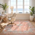 thumbnail image 3 of Design&I 2'x3' Ultra Soft Door Mat, Bordered Vintage Medallion With Boho Floral Distressed Scroll Frame None Fluffy Washable Easy Care Indoor rug for Bedside Entryway, 3 of 7