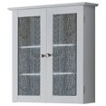thumbnail image 1 of Jones Organizador de almacenamiento de botiquín de baño de montaje en pared con puerta y estantes de vidrio, madera blanca, contemporáneo Pilaster Designs HABR921, 1 of 2