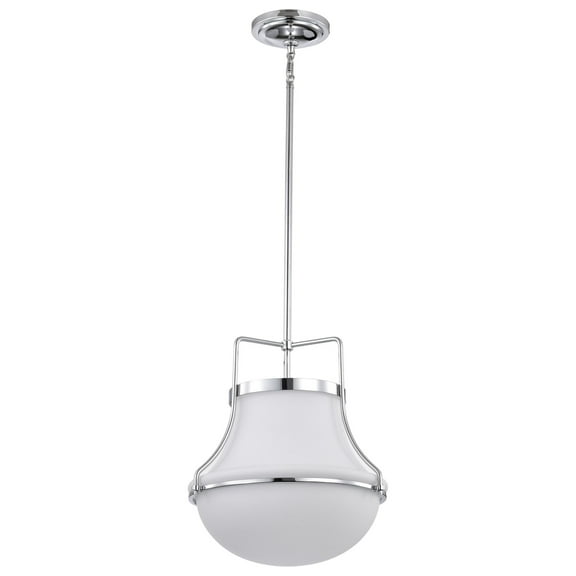 Nuvo Lighting Valdora 1 Light Pendant - 14 Inches - Polished Nickel - White Opal Glass - Polished Nickel