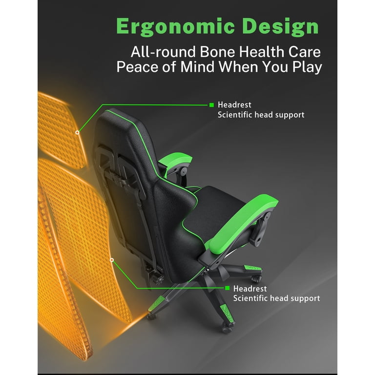 Bigzzia Gaming Chair with Footrest, Gaming Chair for Adult with