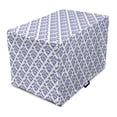 thumbnail image 1 of Ethnic Dog Crate Cover, Monochrome Damask Style Leaves Arrangement Slavic Inspired Typical Ceramic Print, Easy to Use Pet Kennel Cover Small Dogs Puppies Kittens, 7 Sizes, Indigo White, by Ambesonne, 1 of 6