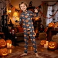 thumbnail image 5 of HTHLVMD Spiderweb Pumpkin Pajamas, Family Matching Sleepwear, Halloween Dark Blue Spider Web Pumpkin Ghost Family Matching Pajamas, Long Sleeve Crew Neck 2 Piece Home Sleep Set, 4 Years, 5 of 8