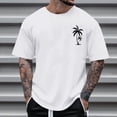 thumbnail image 4 of DeHolifer Mens T-Shirt Plus Size Graphic Short Sleeve Loose Tee Crewneck Palm Tree Summer Shirts White 2XL, 4 of 4