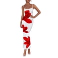 thumbnail image 1 of Vestido PRETTYGARDEN Floral Maxi con Tirantes Finos Blanco Talla L, 1 of 8