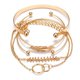 thumbnail image 1 of Pulsera de hojas huecas geométricas de 5 uds, pulsera de cadena de hojas con patrón dorado de aleación para mujer, 1 of 10