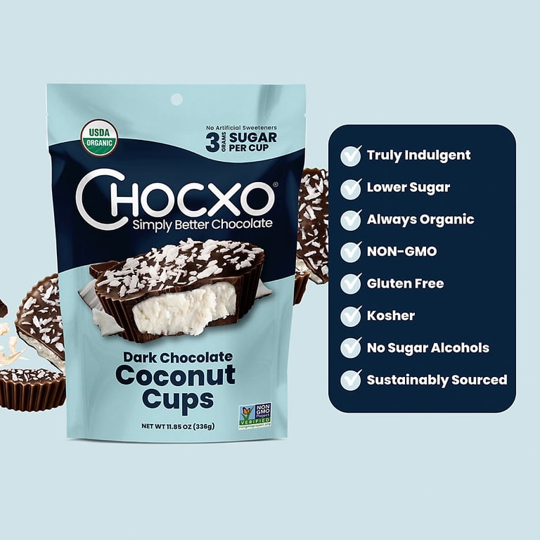 Chocxo Dark Chocolate Cups, Individually Wrapped, 24ct. - Walmart.com