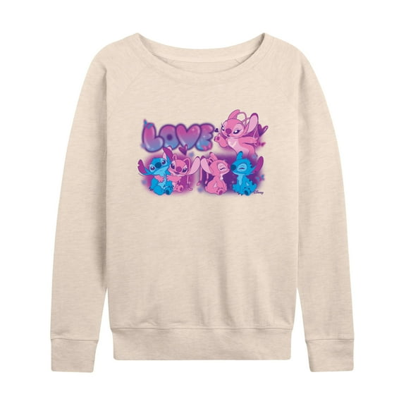 Disney - Lilo and Stitch - Love Grid - Women's French Terry Pullover Sweatshirt