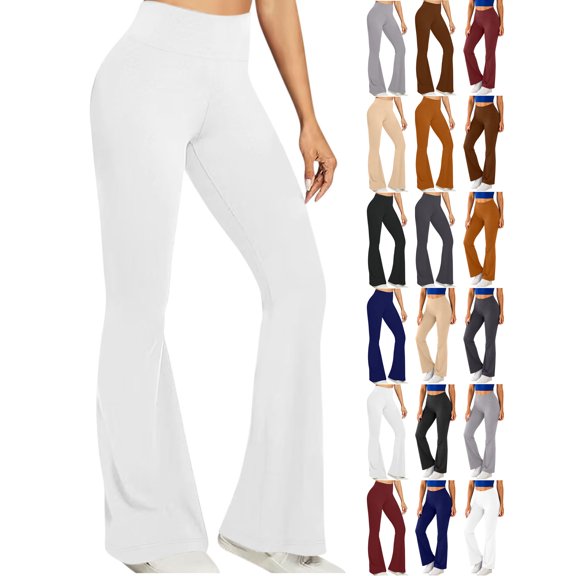 Trousers Pants for Women Plus Size Solid Color Straight Leg Loose Fit High Waist Summer Casual Stretchy Work Pants Slacks with Pockets
