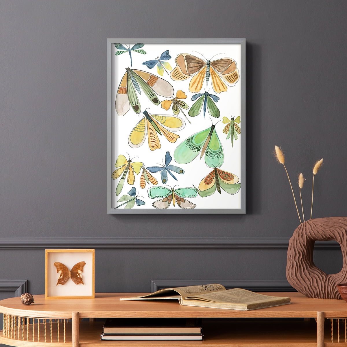 Wings Galore II Framed Print - Solid Wood in Single Picture Frame Solid Wood 2 Framed Print