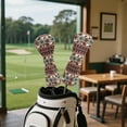 thumbnail image 4 of Yuyamidu Cow Print Golf Club Head Covers for Drivers, Fairway Woods, and Hybrids, Waterproof Leather Head Covers Aztec Ethnic Golf Headcover with Soft Lining, 4 of 8