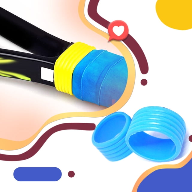 tredstone 2 Pieces Tennis Racket Grip Stretchy Ring Overgrip Fix Kit Grip Tape Finishing Protector Professional Outdoor Accessories Blue