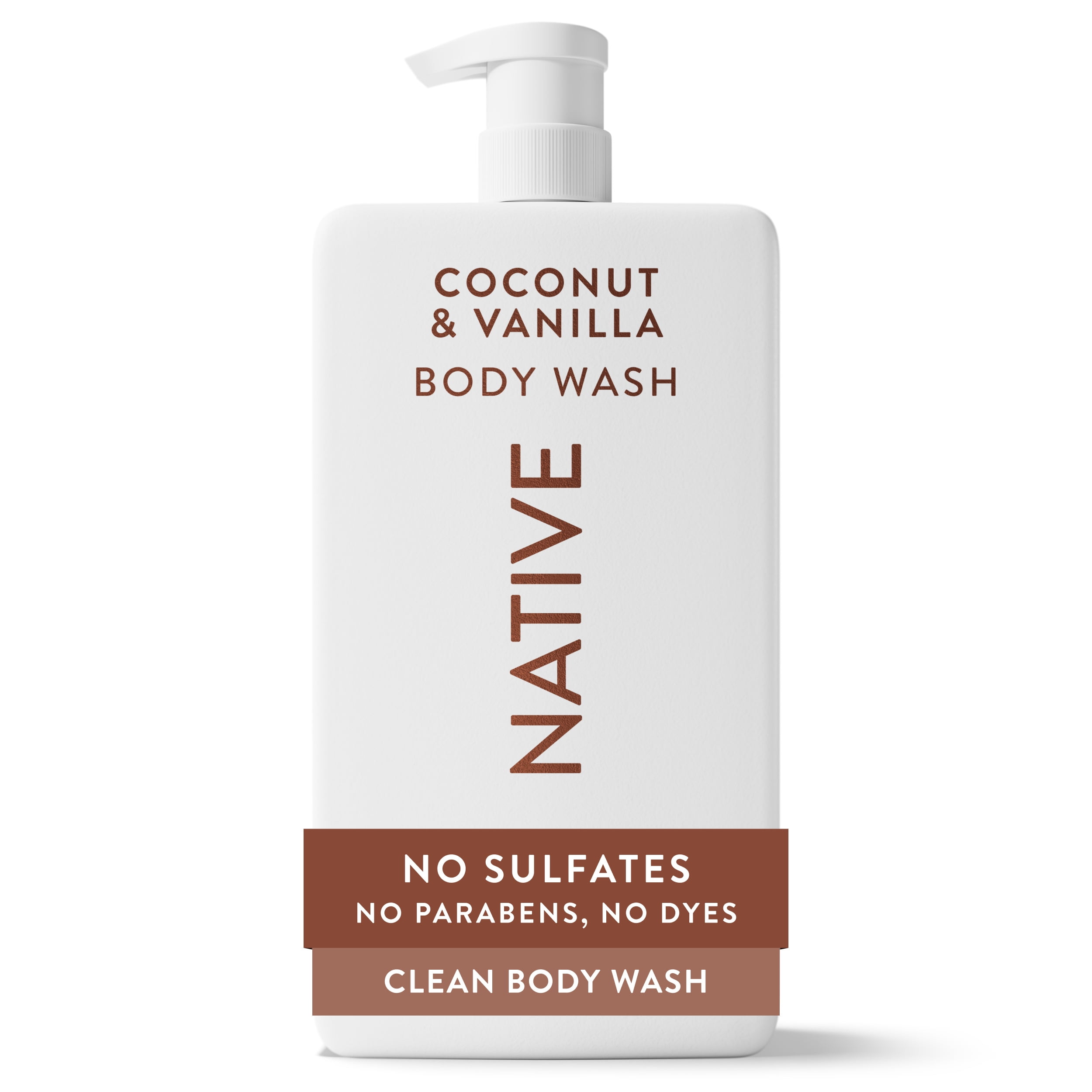(4 pack) Native Body Wash, Coconut & Vanilla, Sulfate Free, 36 fl oz