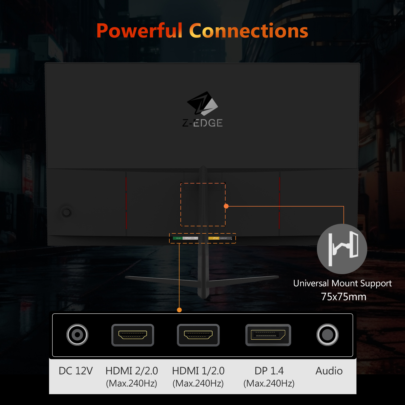 Z-EDGE 24.5" 240Hz FHD Gaming Monitor, 1ms Response Time photo 3