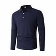 thumbnail image 4 of Stamzod Mens Casual Shirts Long Sleeve Button Knitted Pullover Top Fall Winter Business Work Shirt for Men Navy XXL, 4 of 6