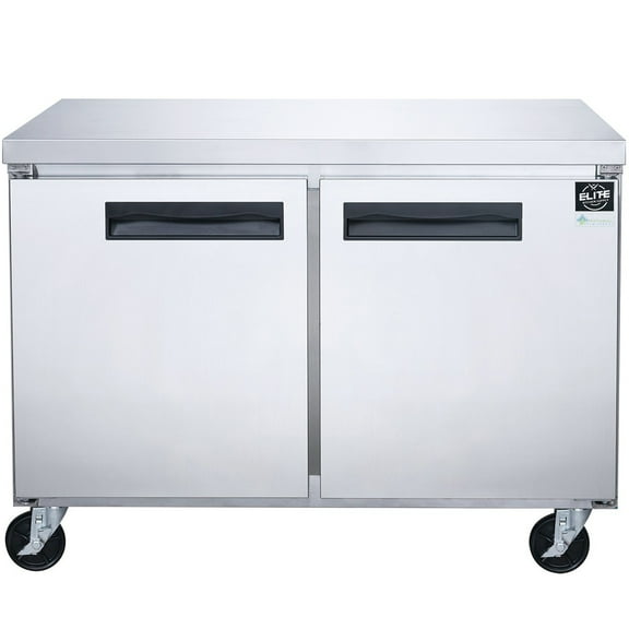 48 in. 2-Door Undercounter Freezer in Stainless Steel 12.3 Cu.Ft. Commercial Freezer NSF ETL