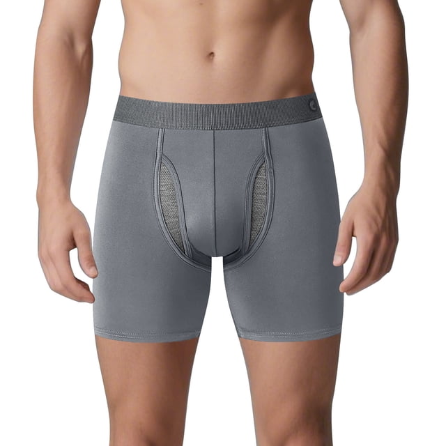 3 Pack Mens Underwear Boxer Briefs Athletic Running Long Leg Chafe Design Training Sports Comfortable Fit Panties